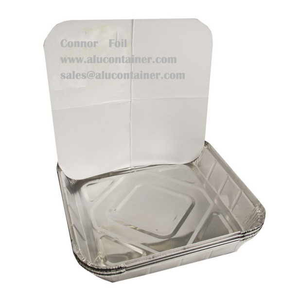 10 Inch Aluminum Foil Square Container With Board Lids