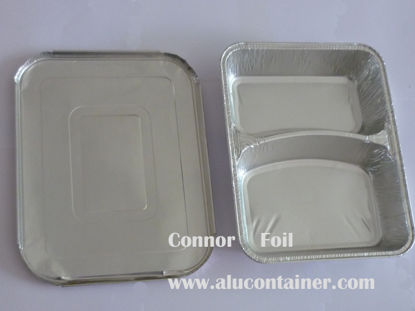 Two Compartment Foil Containers With Lids